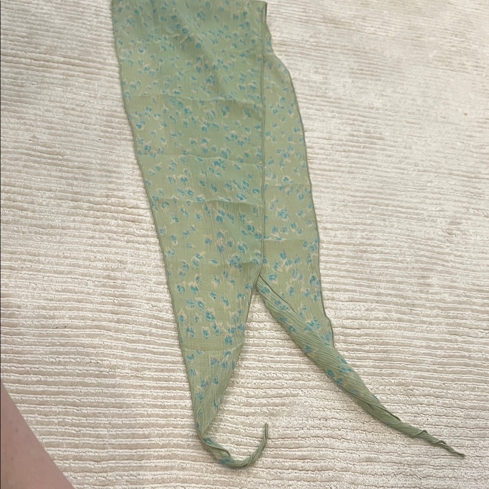 Green Floral Scarf